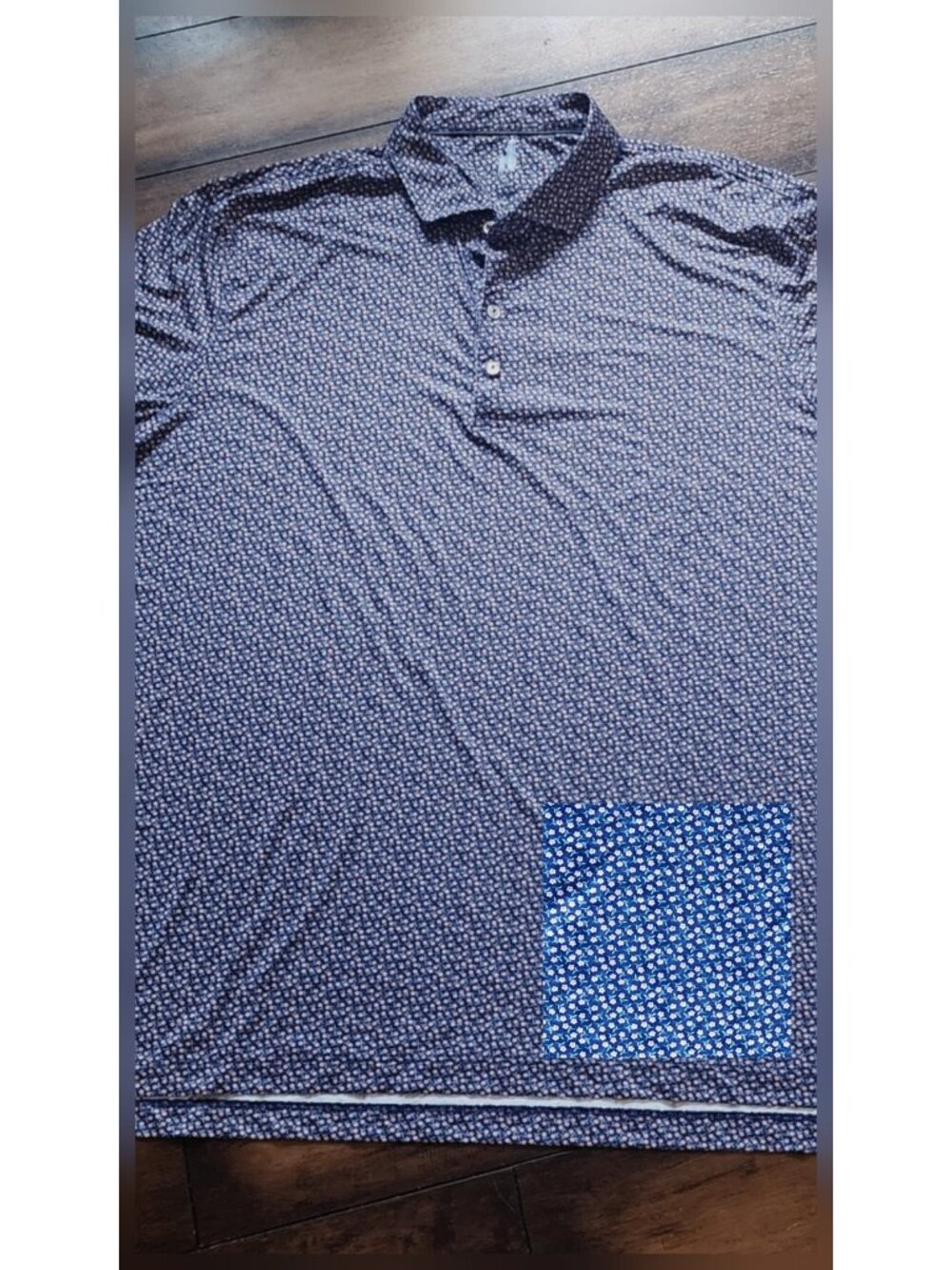 Lightweight Performance Polo Floral Johnnie-O Size XL Blue Pink Tropical Golf